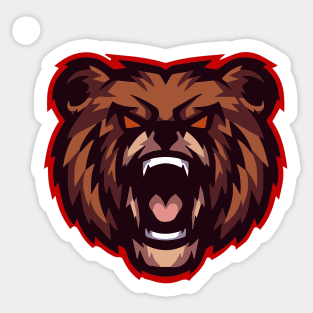 Angry Bear Face Sticker